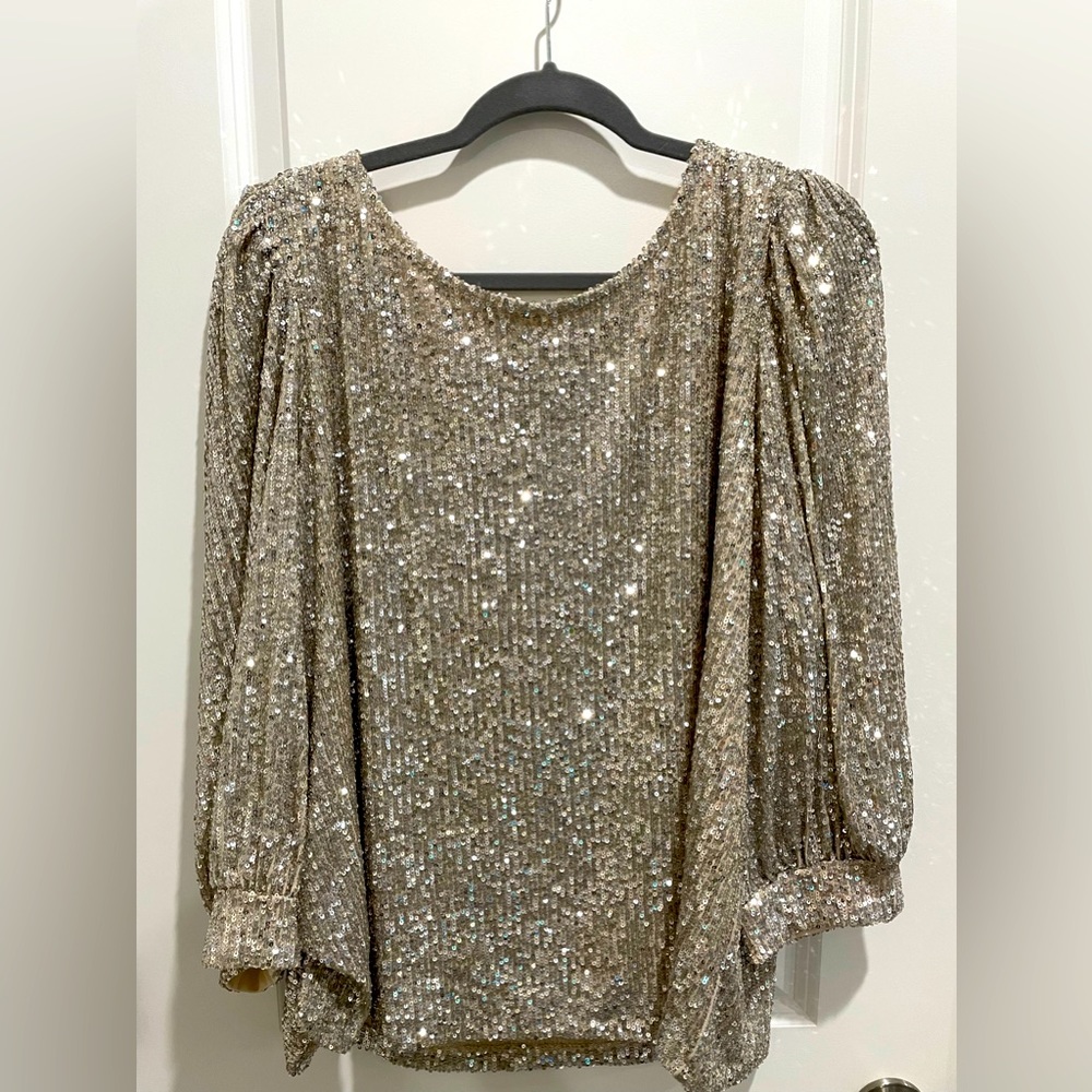 Gold sequin blouse